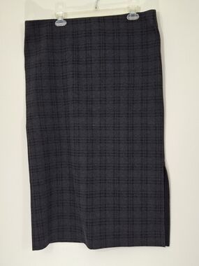 LOFT Charcoal Plaid Pencil Skirt, Size XL